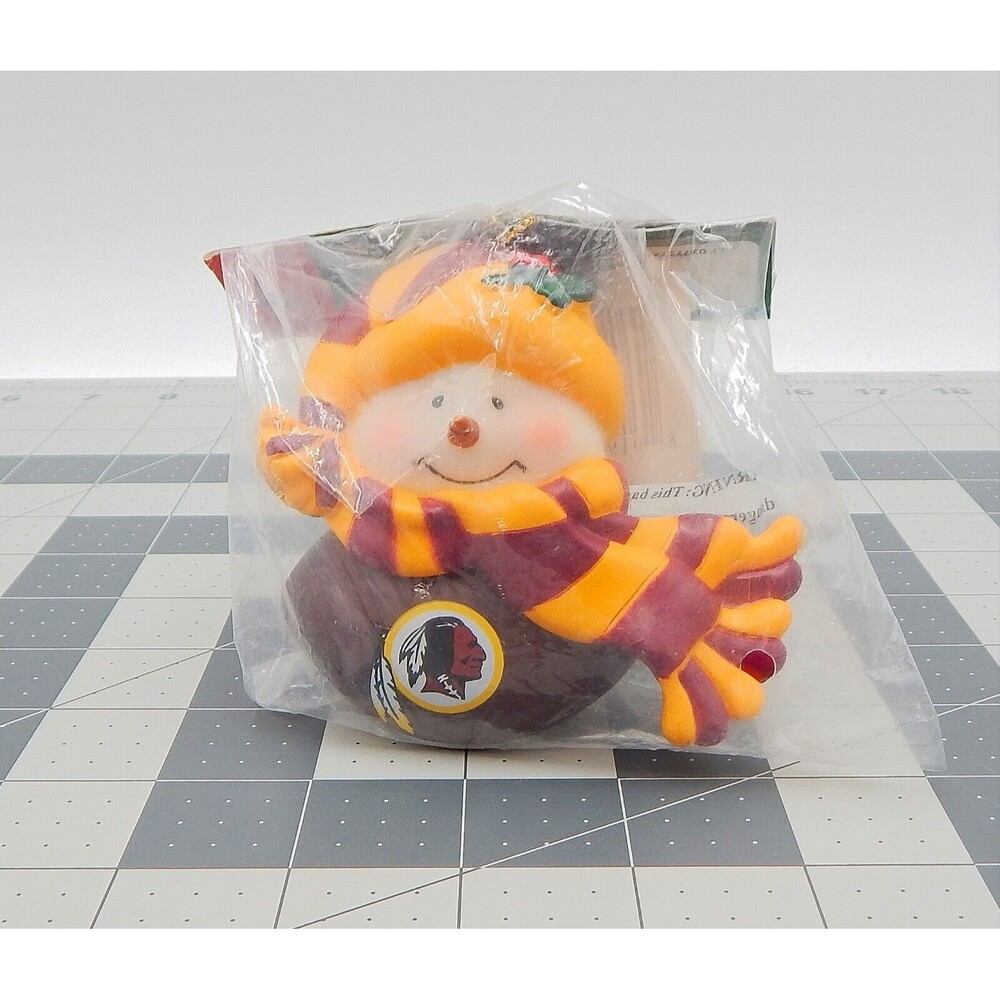 Washington Redskins Light Up Musical Team Colors Snowman Football Ornament NOS